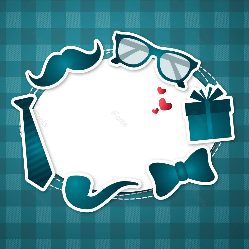 卡通深绿色格子纹理父亲节节日背景,插画/手绘图,插画/手绘图库,插画/手绘图下载,插画/手绘